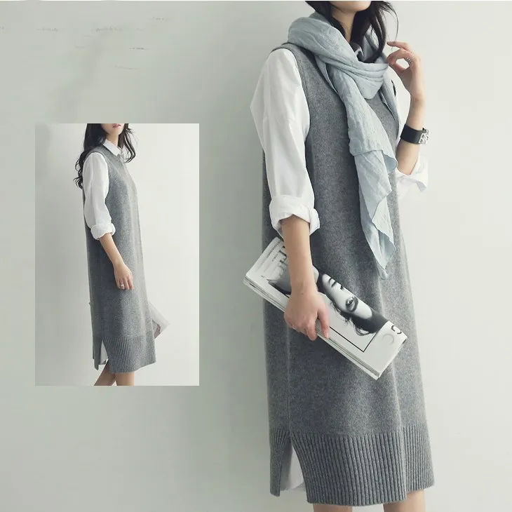 Autumn Women Simple Long Vest Sweater Vest, Sleeveless Casual Sleeveless Jumpers Pullover Loose O-Neck Casual Sweaters
Autumn Women Simple Long Vest Sweater Vest, Sleeveless Casual Sleeveless Jumpers Pullover Loose O-Neck Casual Sweaters