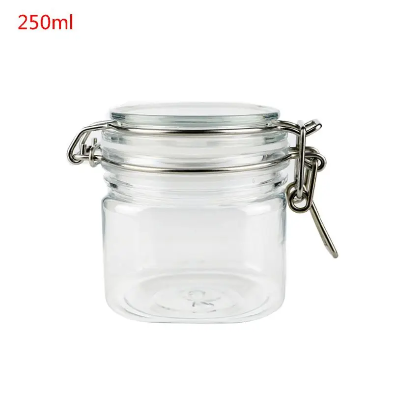250ML Plastic Square Clip Top Storage Jar With Airtight Seal Lid Kitchen Food Container Tableware Preserving Cosmetic Cream
250ML Plastic Square Clip Top Storage Jar With Airtight Seal Lid Kitchen Food Container Tableware Preserving Cosmetic Cream