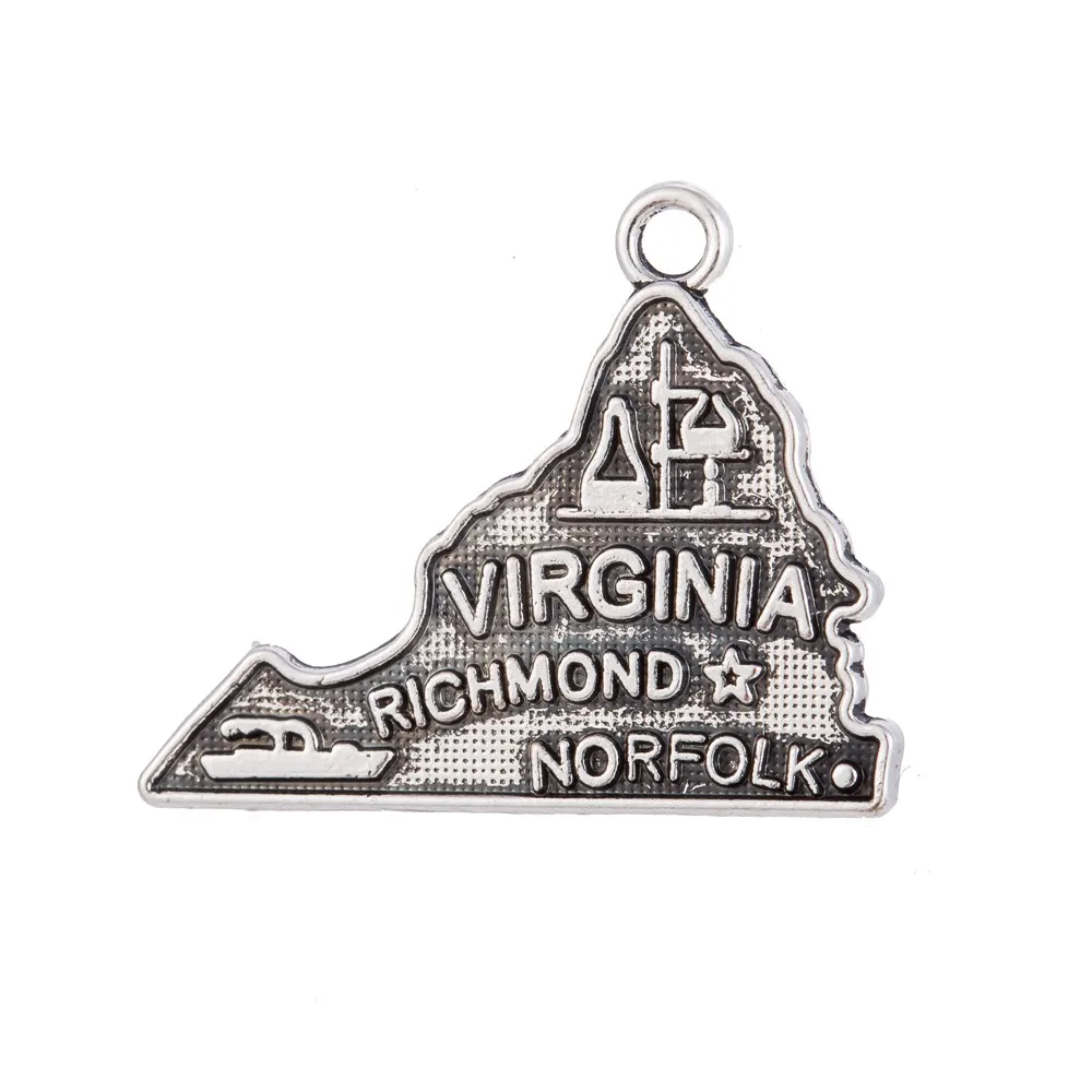 10pcs Charms Virginia State Map 24x20mm Antique Silver Pendant Virginia State Map Charms For Jewelry Making Jewelry Findings
10pcs Charms Virginia State Map 24x20mm Antique Silver Pendant Virginia State Map Charms For Jewelry Making Jewelry Findings
