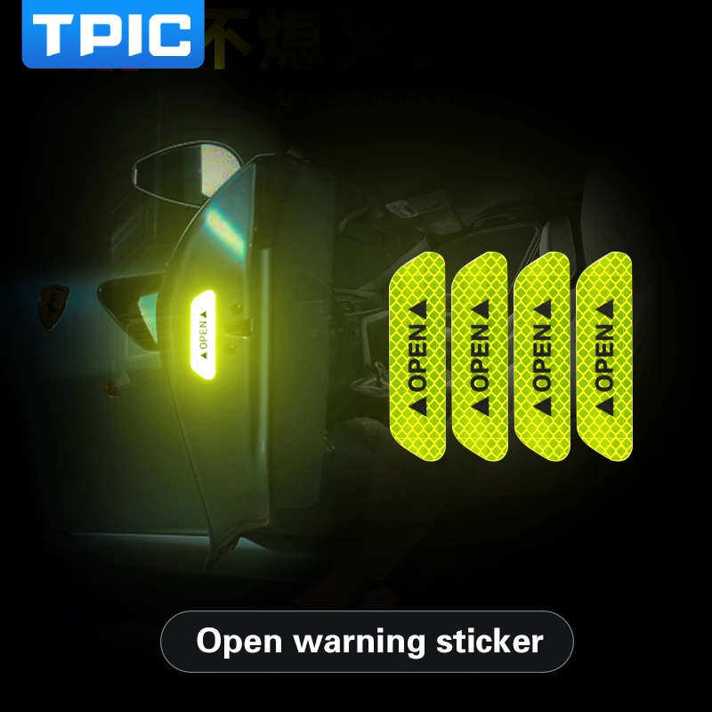 4pcs/set Reflective Open Sticker Door Warning Safety Car Styling Auto Decor for BMW Benz Mercedes Ford VW Audi | Автомобили и