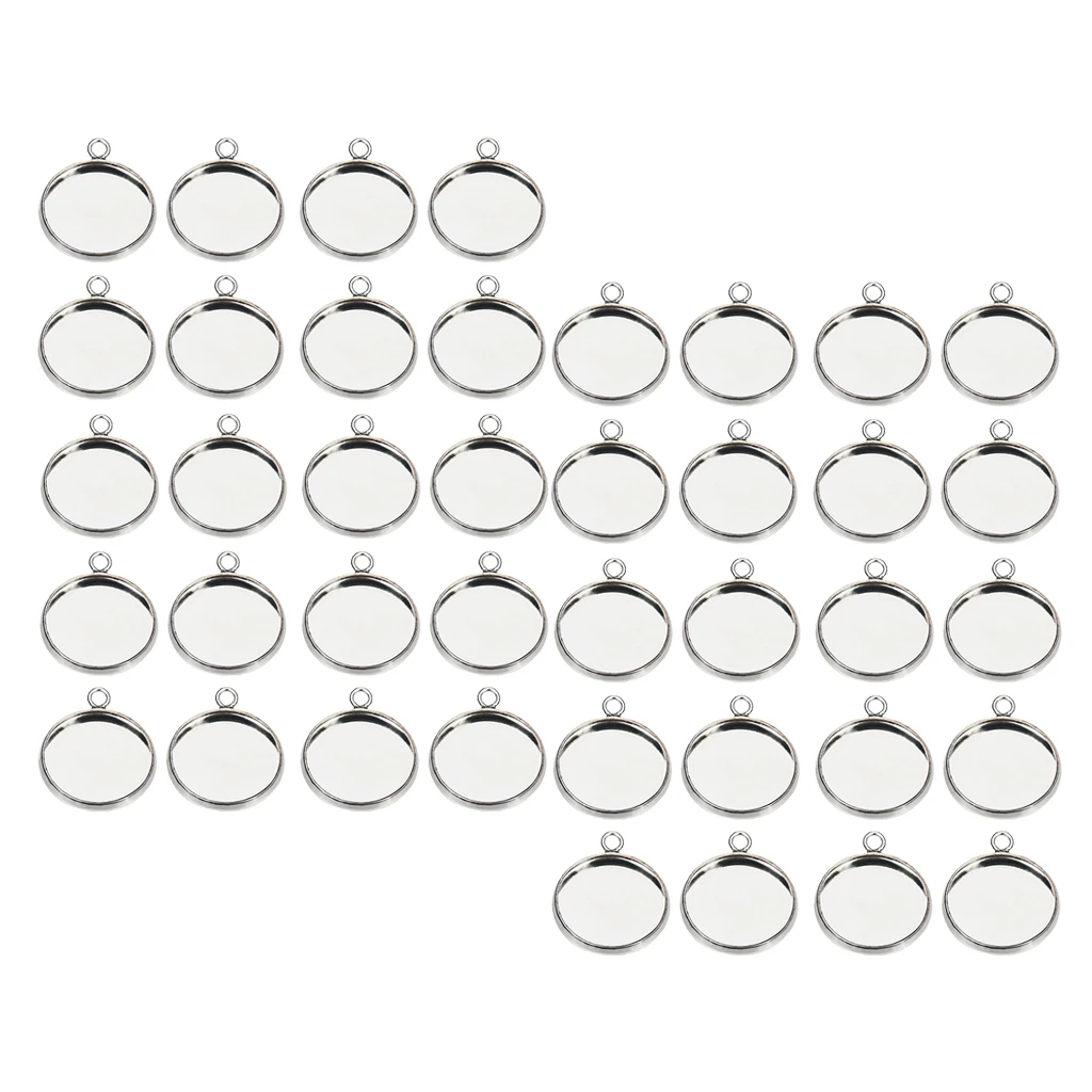 40 Pieces Silver Round Blank Bezel Pendant Blanks Base Jewelry Pendant Trays Cover Photo Pendant fit 12mm/0.47inch Cabochon
40 Pieces Silver Round Blank Bezel Pendant Blanks Base Jewelry Pendant Trays Cover Photo Pendant fit 12mm/0.47inch Cabochon