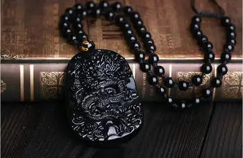 Natural Black Obsidian Carving Dragon Lucky Amulet Pendant Necklace For Women Men pendants Jade Jewelry
Natural Black Obsidian Carving Dragon Lucky Amulet Pendant Necklace For Women Men pendants Jade Jewelry