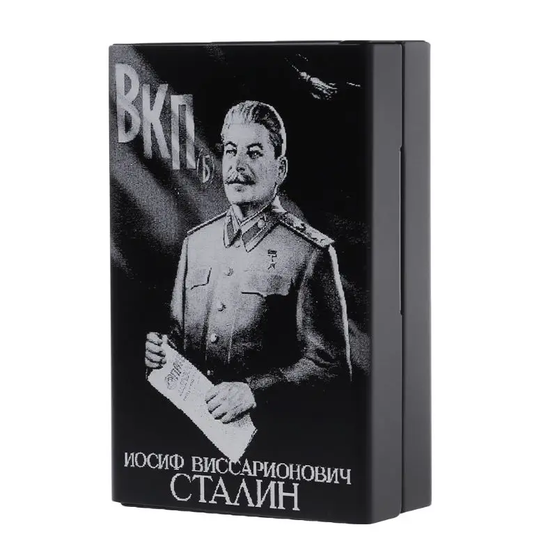 Aluminium Alloy Cigarette Case Laser Carved Soviet Union Stalin Will Not Fade Portable Cigarette Boxes Holders
Aluminium Alloy Cigarette Case Laser Carved Soviet Union Stalin Will Not Fade Portable Cigarette Boxes Holders