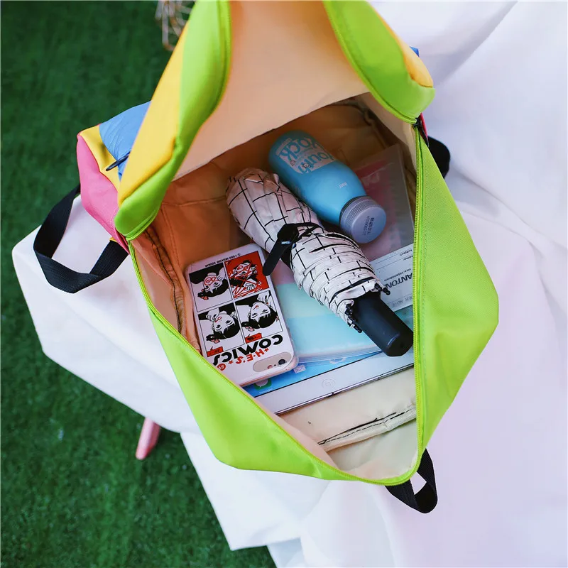 Menghuo Panelled Backpack Women Large Capacity School Backpack Bags for Girls 2018 Clown Printing Ultralight Backpack MochilasIMG_8360