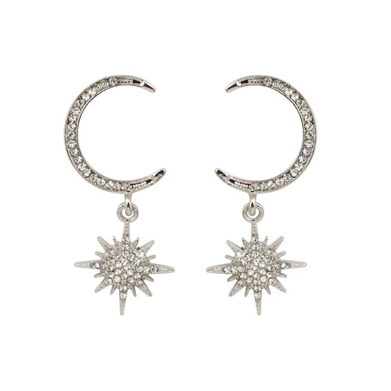 Korean Fashion Moon Eight-pointed Star Earrings for Women Creative Exaggerated Open Crescent Star Full Crystal Earrings Jewelry
Korean Fashion Moon Eight-pointed Star Earrings for Women Creative Exaggerated Open Crescent Star Full Crystal Earrings Jewelry