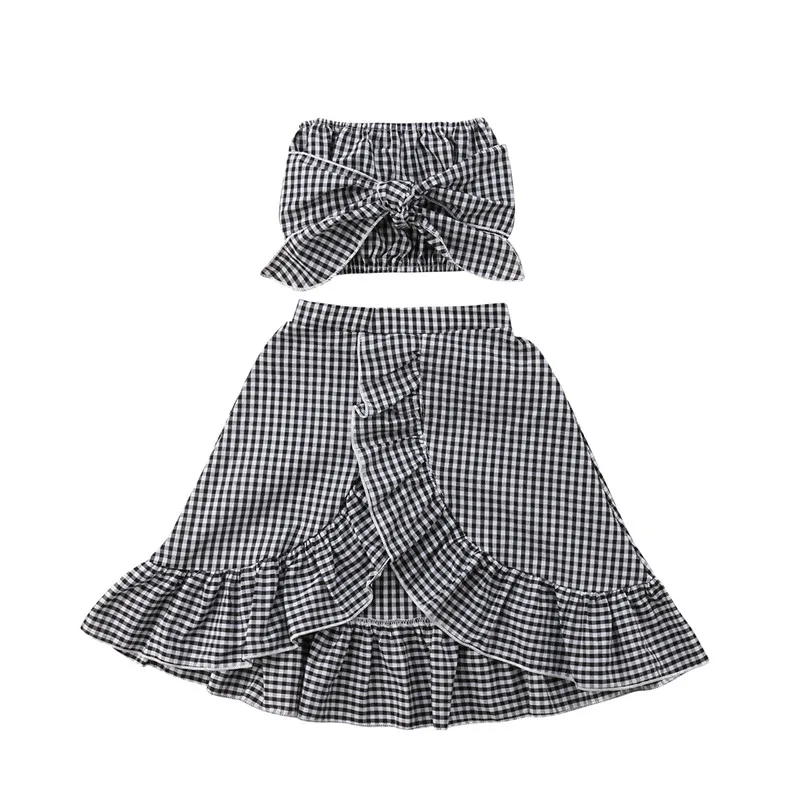 Summer Children's White & Black Plaid Set New 2018 Baby Girls Princess Wrap Chest Crop Tops+Long Skirt Kids Girls Checks Clothes
Summer Children's White & Black Plaid Set New 2018 Baby Girls Princess Wrap Chest Crop Tops+Long Skirt Kids Girls Checks Clothes