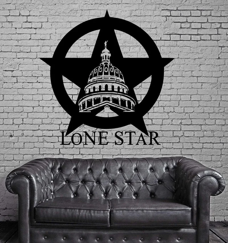 

Texas Lone Star Cowboy State USA Map Decoration Wall MURAL Vinyl Art Sticker, Home Bedroom Living Room Decor DT01