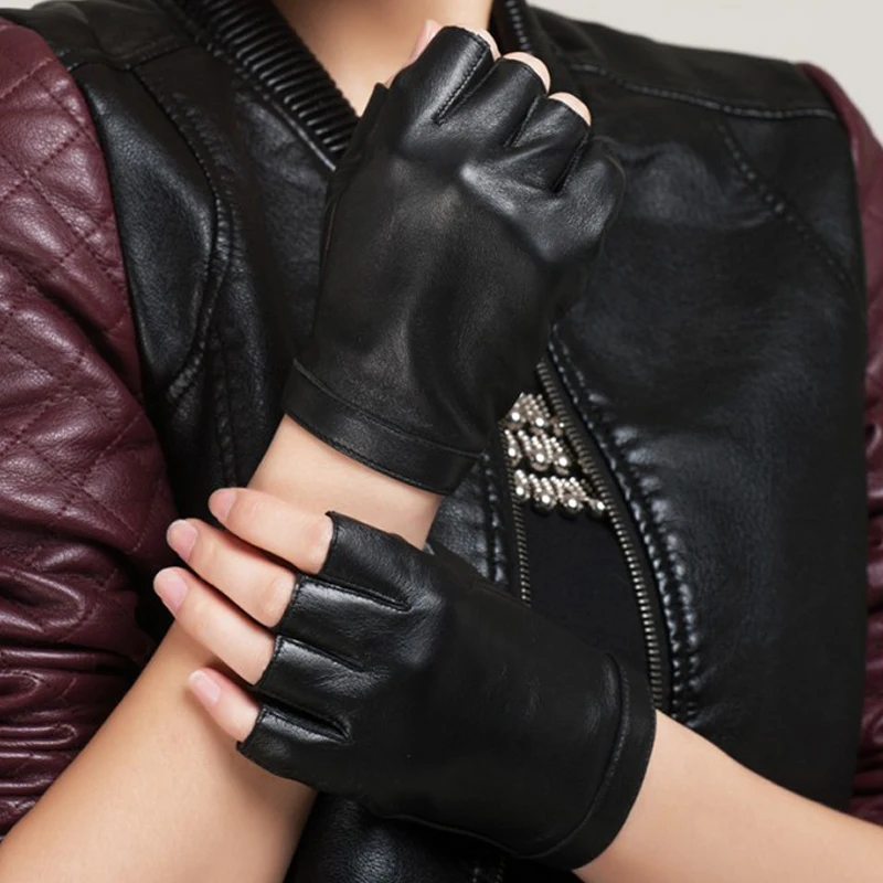 Sex city half leather gloves
