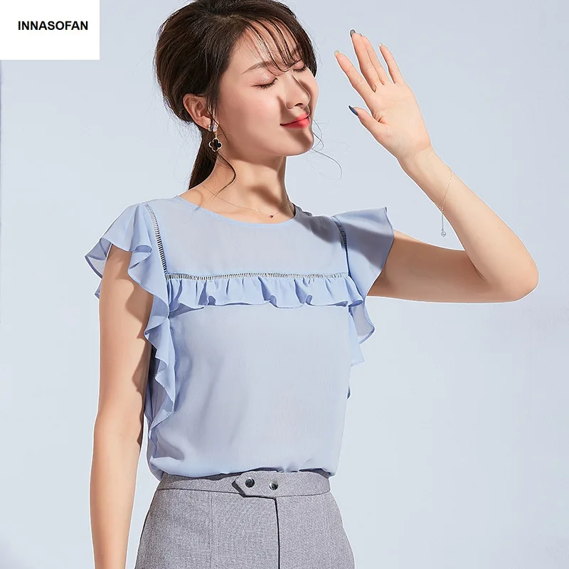 INNASOFAN Chiffon Shirt Women's Spring-Summer Blouse Eu-American Fashionable Chic Short-Sleeved Shirt And Flounce
INNASOFAN Chiffon Shirt Women's Spring-Summer Blouse Eu-American Fashionable Chic Short-Sleeved Shirt And Flounce