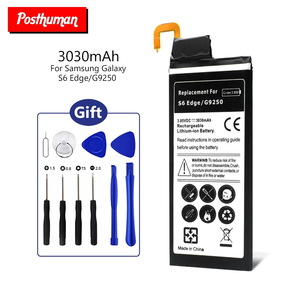 Postuman сменные батареи S6 Edge G9250 G925V + Ремонт для Samsung Galaxy набор инструментов 3 85 V 3030mAh