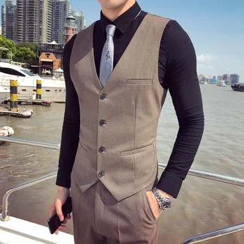 2019 New Fashion Boutique Solid Color Official Business Men's Suit Vest / British Style Men's Slim Casual Vest Wedding
2019 New Fashion Boutique Solid Color Official Business Men's Suit Vest / British Style Men's Slim Casual Vest Wedding