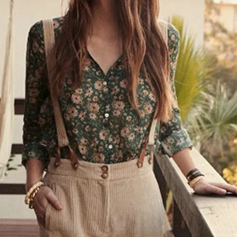 Women Summer Blouse 2019 Long Sleeve Turn Down Collar Flower Floral Print Shirt Casual Tops Blouses
Women Summer Blouse 2019 Long Sleeve Turn Down Collar Flower Floral Print Shirt Casual Tops Blouses