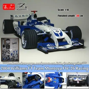 New Scale 1:18 Montoya 2004 Williams F1 Team FW-26 Racing car 3d paper model toys for hobby f1 Formula Racing car toy figure
New Scale 1:18 Montoya 2004 Williams F1 Team FW-26 Racing car 3d paper model toys for hobby f1 Formula Racing car toy figure