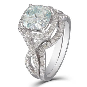 DOVEGGS 10K White Gold 2.75CTW Center 7.5mm Cushion Cut Moissanite Halo Engagement Rings Set Solitare with Accents for Women
DOVEGGS 10K White Gold 2.75CTW Center 7.5mm Cushion Cut Moissanite Halo Engagement Rings Set Solitare with Accents for Women