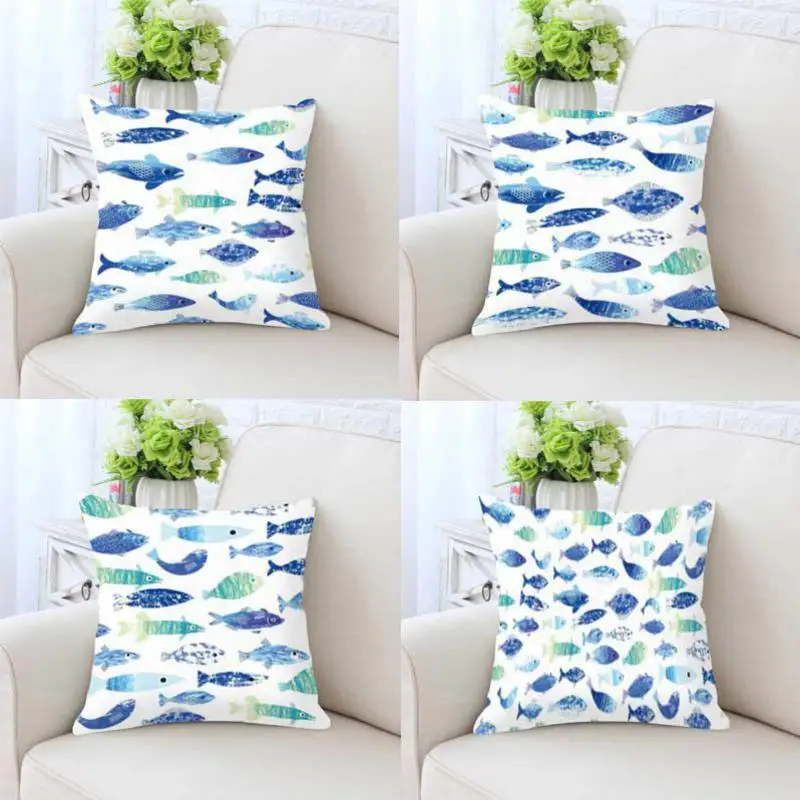Mediterranean Style Home Decor Blue Cushion Ocean Sea Fish Pillow Watercolor Ink Mountain Decorative Pillows For Sofa Chair
Mediterranean Style Home Decor Blue Cushion Ocean Sea Fish Pillow Watercolor Ink Mountain Decorative Pillows For Sofa Chair