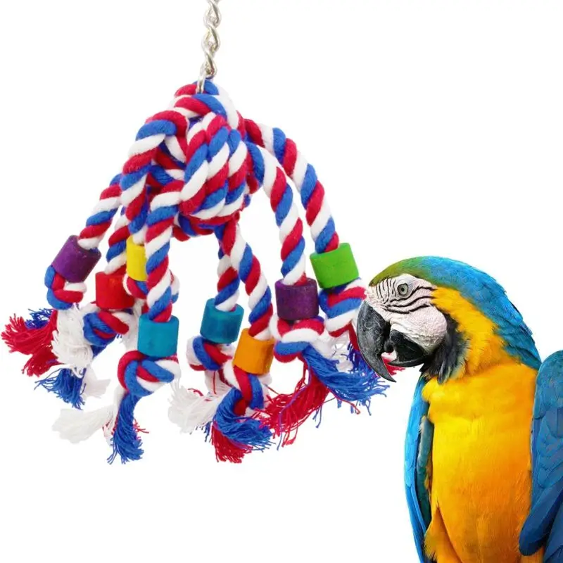 Colorful Bird Rope Toys Parrot Swing Cage Teeth Grinding Toys For Parakeet Cockatiel Budgie
Colorful Bird Rope Toys Parrot Swing Cage Teeth Grinding Toys For Parakeet Cockatiel Budgie