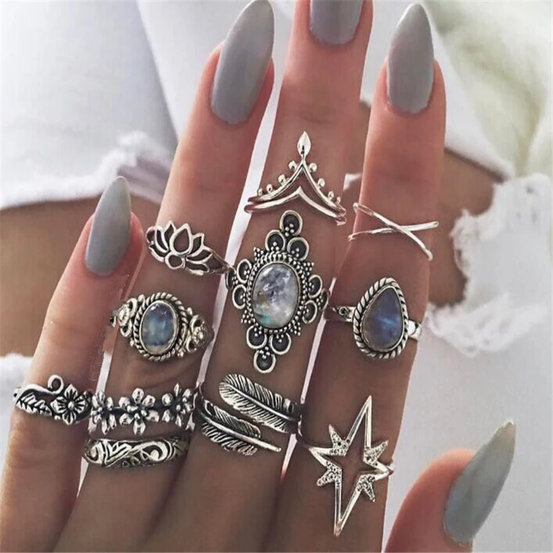 High Quality Bohemian Ring Set For Women Vintage Silver Color Charm Exquisite Crystal Rings Jewelry New Female Ring
High Quality Bohemian Ring Set For Women Vintage Silver Color Charm Exquisite Crystal Rings Jewelry New Female Ring