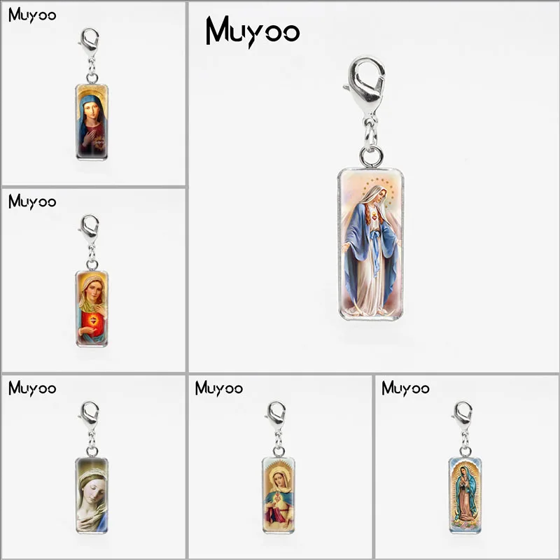 New Fashion Virgin Mary Square Charms with Lobster Buckle Our Lady of Guadalupe Jewelry Glass Cabochon Pendants Gifts
New Fashion Virgin Mary Square Charms with Lobster Buckle Our Lady of Guadalupe Jewelry Glass Cabochon Pendants Gifts