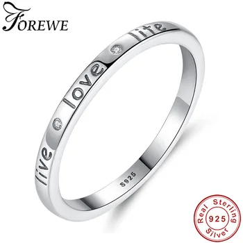 FOREWE 2019 Classic Live Love Life 925 Sterling Silver Finger Ring for Women Wedding Engagement Jewelry Rings Female Gift
FOREWE 2019 Classic Live Love Life 925 Sterling Silver Finger Ring for Women Wedding Engagement Jewelry Rings Female Gift