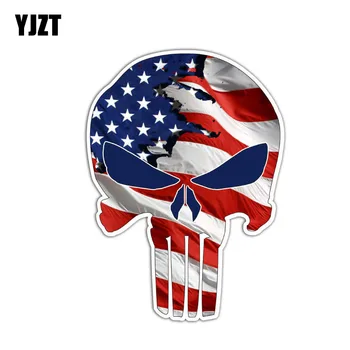YJZT 9CM*12.4CM Punisher Skull Styling American Flag Car Sticker Funny Decal 6-0633
YJZT 9CM*12.4CM Punisher Skull Styling American Flag Car Sticker Funny Decal 6-0633