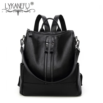 LYKANEFU Black Women Backpack Soft PU Leather School Backpacks for Teenage Girls Casual Women Bag Female Shoulder Bags Sac a Dos
LYKANEFU Black Women Backpack Soft PU Leather School Backpacks for Teenage Girls Casual Women Bag Female Shoulder Bags Sac a Dos