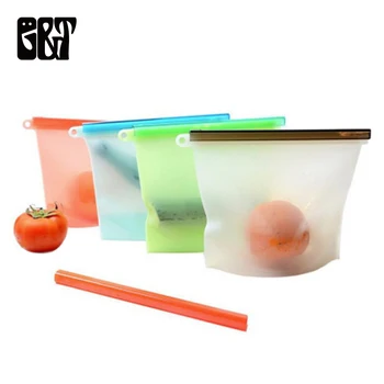 Food Silicone Fresh Bag Reusable Vacuum Sealed Freezer Bag Slide Lock Snacks/Sandwiches/Meat Marinades Storage Bags Kitchen Tool
Food Silicone Fresh Bag Reusable Vacuum Sealed Freezer Bag Slide Lock Snacks/Sandwiches/Meat Marinades Storage Bags Kitchen Tool