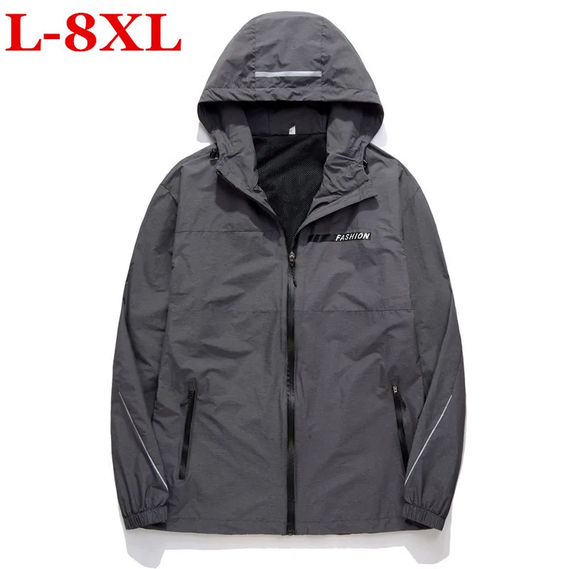 10 XL plus size Spring Autumn Bomber Hooded Jacket Men Casual Loose Patchwork Windbreaker Jacket Male Outwear Zipper Thin Coat
10 XL plus size Spring Autumn Bomber Hooded Jacket Men Casual Loose Patchwork Windbreaker Jacket Male Outwear Zipper Thin Coat