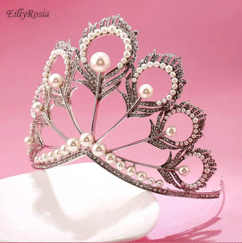 Miss Universe Pageant Crown Rhinestones Pearls Feather Shape Unique Designer Full Circle Round Bridal Crown and Tiaras Women
Miss Universe Pageant Crown Rhinestones Pearls Feather Shape Unique Designer Full Circle Round Bridal Crown and Tiaras Women