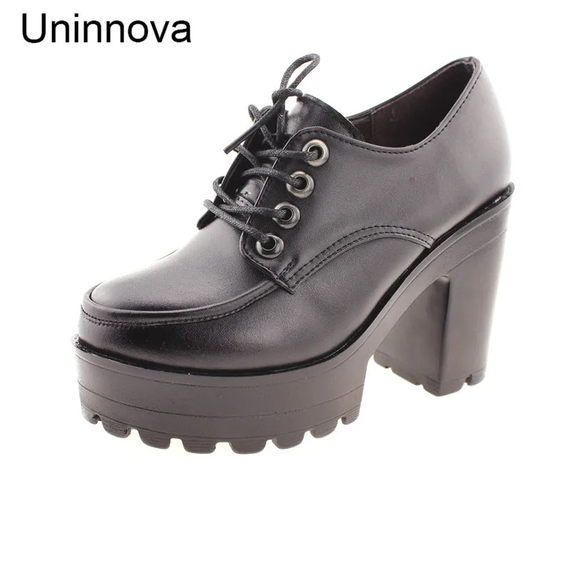 High Platform High Heels Footwear Women's Round Toe Retro Split Leather Lace Up Shoes Office Work Pumps Salto Alto WP045
High Platform High Heels Footwear Women's Round Toe Retro Split Leather Lace Up Shoes Office Work Pumps Salto Alto WP045