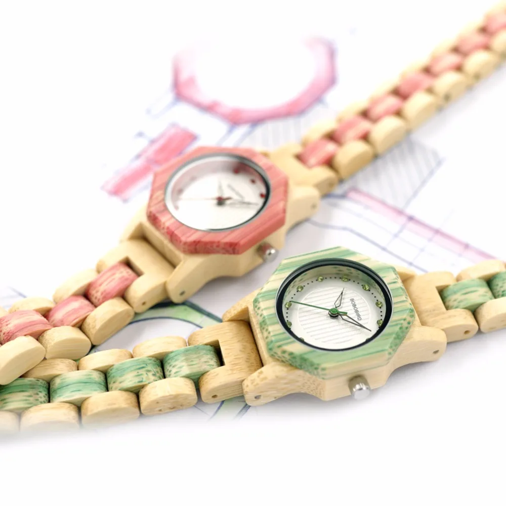 different colors wooden women watches C11