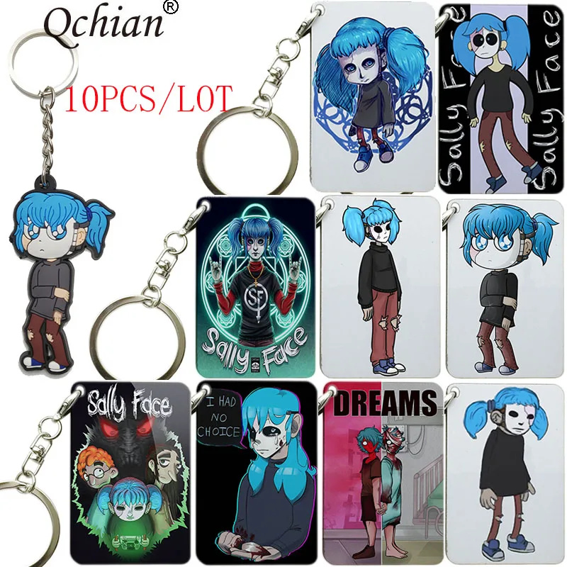 10pcs Sally Face Games Cartoon Keychain Key Ring Gift For Women Girls Bag Pendant Figure Charms Key Chains Jewelry porte clef
10pcs Sally Face Games Cartoon Keychain Key Ring Gift For Women Girls Bag Pendant Figure Charms Key Chains Jewelry porte clef