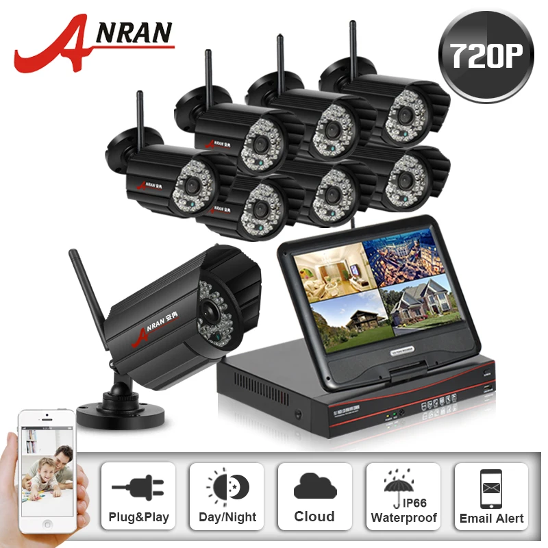 Plug And Play 8CH 10Inch Screen Wireless NVR KIt 720P HD IP Camera H.264 Outdoor 48IR Night-Vision Security CCTV System+2TB HDD
Plug And Play 8CH 10Inch Screen Wireless NVR KIt 720P HD IP Camera H.264 Outdoor 48IR Night-Vision Security CCTV System+2TB HDD
