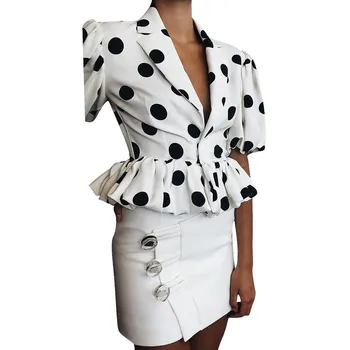 2019 Summer Women Polka Dot Blouse Lapel Puff Sleeve Party Shirt Female Turn-Down Collar Korean Tunic Ruffles Top
2019 Summer Women Polka Dot Blouse Lapel Puff Sleeve Party Shirt Female Turn-Down Collar Korean Tunic Ruffles Top