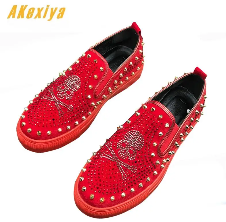 2019 streets Trendy Men's Designer rhinestone skull rivet Platform Casual Flats Shoes Male Wedding Prom shoes loafers Footwear
2019 streets Trendy Men's Designer rhinestone skull rivet Platform Casual Flats Shoes Male Wedding Prom shoes loafers Footwear