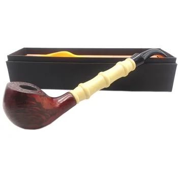 New 22cm Wooden Smoking Pipe Handmade Carving Bamboo Tube Resin Cigarette Mouthepiece Tobacco Accessories Hookah Herb Pipes 8021
New 22cm Wooden Smoking Pipe Handmade Carving Bamboo Tube Resin Cigarette Mouthepiece Tobacco Accessories Hookah Herb Pipes 8021