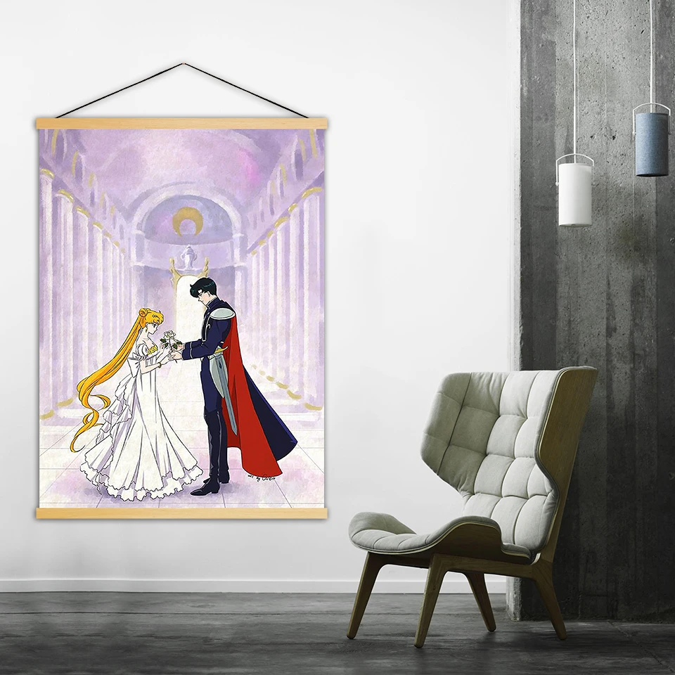 Wall-Art-Print-Modern-Solid-Wood-Hanging-Scrolls-Sailor-Moon-Animation-Role-Canvas-Painting-Nordic-Style (2)