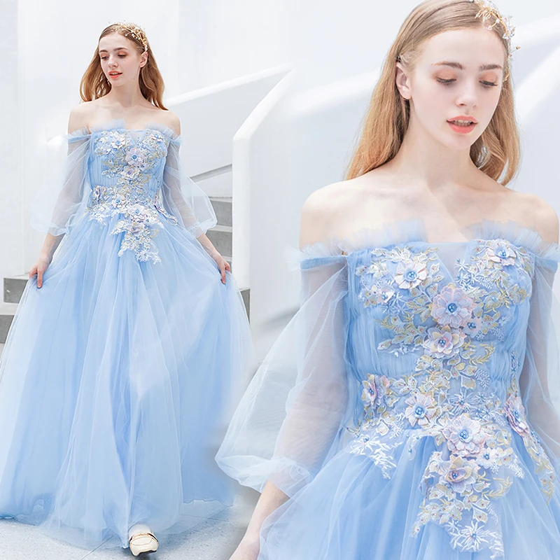 ruthshen Fairytale Long Evening Dresses 2019 Spring Off The Shoulder Light Blue Appliques Prom Gown Party Gown Robe De Soiree
ruthshen Fairytale Long Evening Dresses 2019 Spring Off The Shoulder Light Blue Appliques Prom Gown Party Gown Robe De Soiree