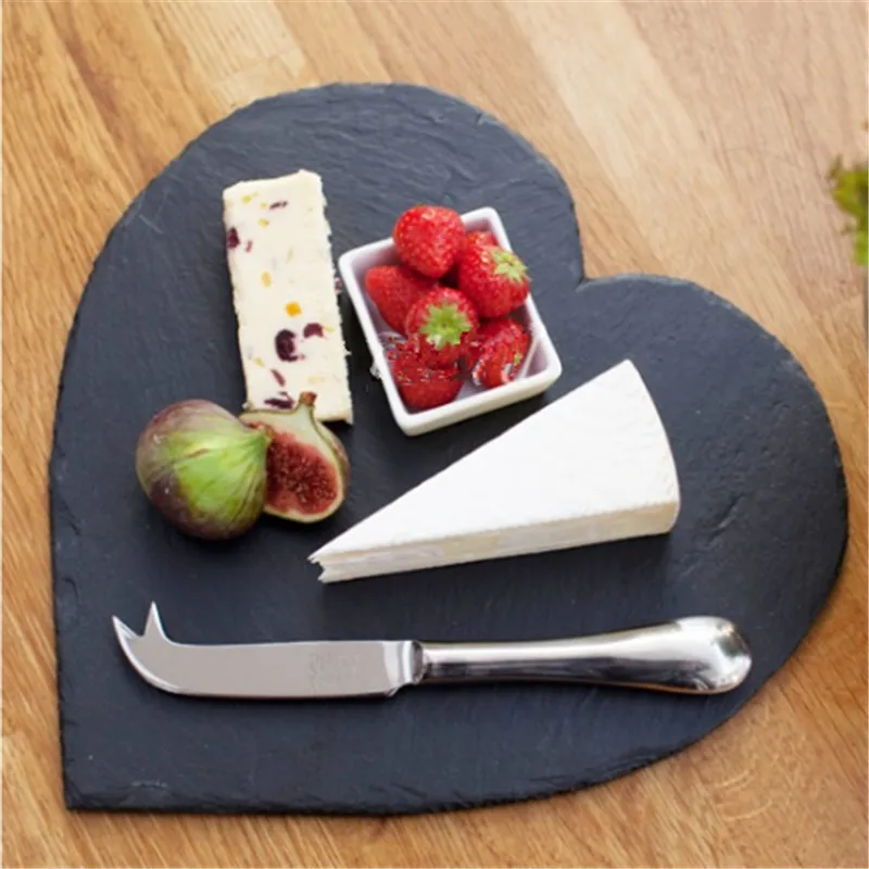 Black Solid Natural Slate Heart Shaped Dinner wedding Plate Barbecue Tray Cake Sushi Stone Dinner Cheese Pizza Flat Food Tray
Black Solid Natural Slate Heart Shaped Dinner wedding Plate Barbecue Tray Cake Sushi Stone Dinner Cheese Pizza Flat Food Tray