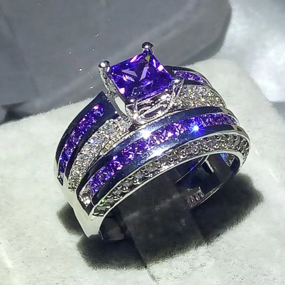 90% Big Promotion Brand New Luxury Jewelry 10KT White Gold Filled Princess Purple CZ Party Square Zirconia Wedding Ring Set Gift
90% Big Promotion Brand New Luxury Jewelry 10KT White Gold Filled Princess Purple CZ Party Square Zirconia Wedding Ring Set Gift