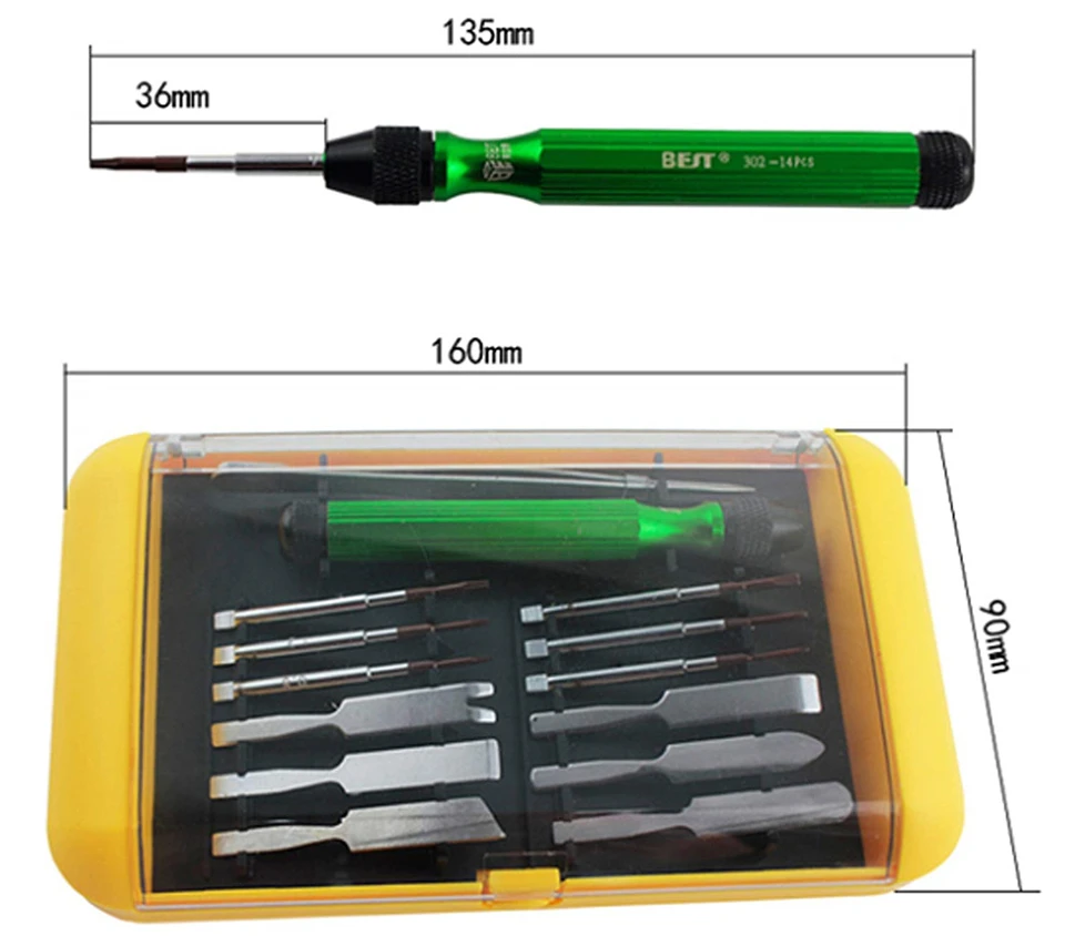 Best BST-302 18 in 1 Precision Detachable Multi Bits Screwdriver Knife Kit for Mobile Phone Tablet Repair Tools
Best BST-302 18 in 1 Precision Detachable Multi Bits Screwdriver Knife Kit for Mobile Phone Tablet Repair Tools