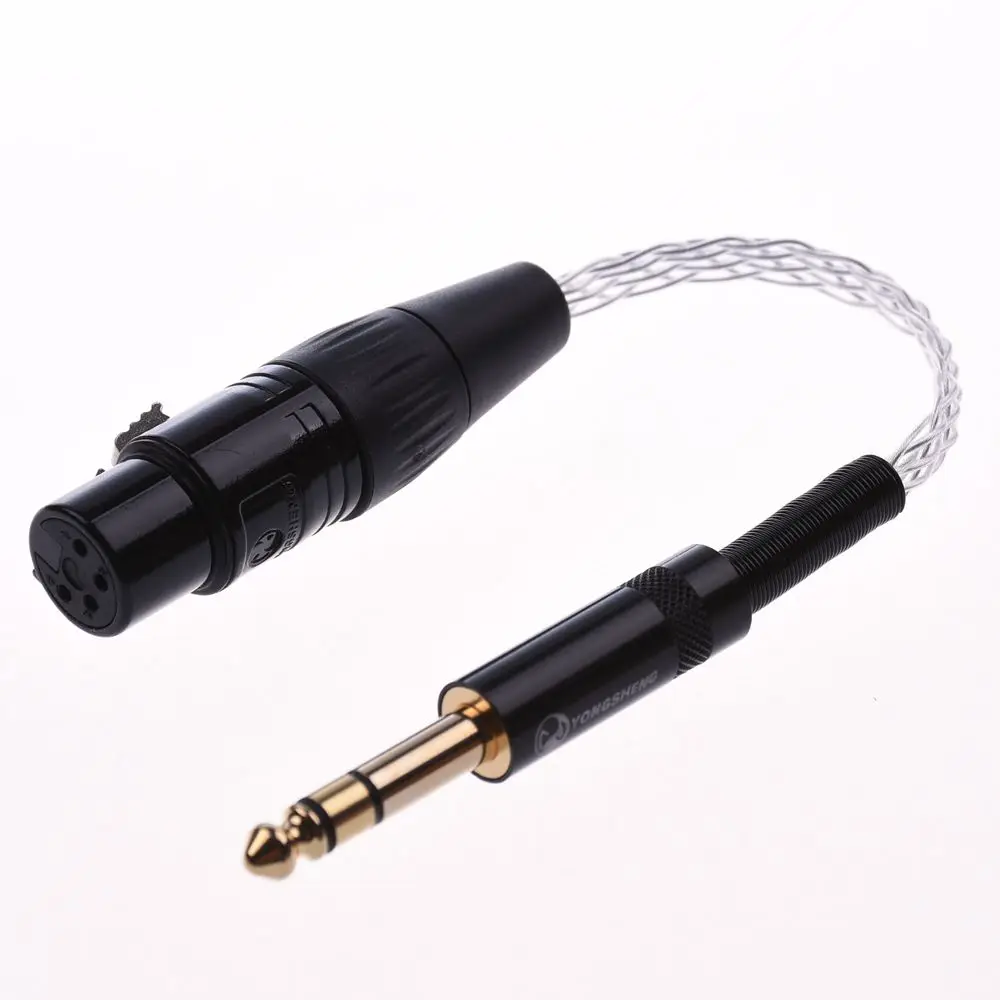 8 Cores FLAT BRAID SILVER PLATED CABLE 6.35MM STEREO TO 4-Pin XLR FEMALE BALANCED AUDIO ADAPTER CABLE
8 Cores FLAT BRAID SILVER PLATED CABLE 6.35MM STEREO TO 4-Pin XLR FEMALE BALANCED AUDIO ADAPTER CABLE