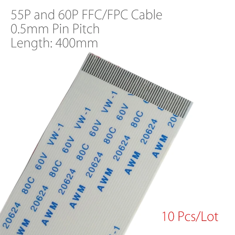 10Pcs/Lot 0.5mm Pin Pitch 55P 60P t-con board connect cable FFC/FPC Cable flexible flat cable for LCD LED Logic Board
10Pcs/Lot 0.5mm Pin Pitch 55P 60P t-con board connect cable FFC/FPC Cable flexible flat cable for LCD LED Logic Board