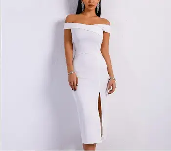 Top Quality Off The Shoulder Dress Elegant White Celebrity Fashion Bodycon Slit Christmas Evening Party Slash Neck Dresses
Top Quality Off The Shoulder Dress Elegant White Celebrity Fashion Bodycon Slit Christmas Evening Party Slash Neck Dresses