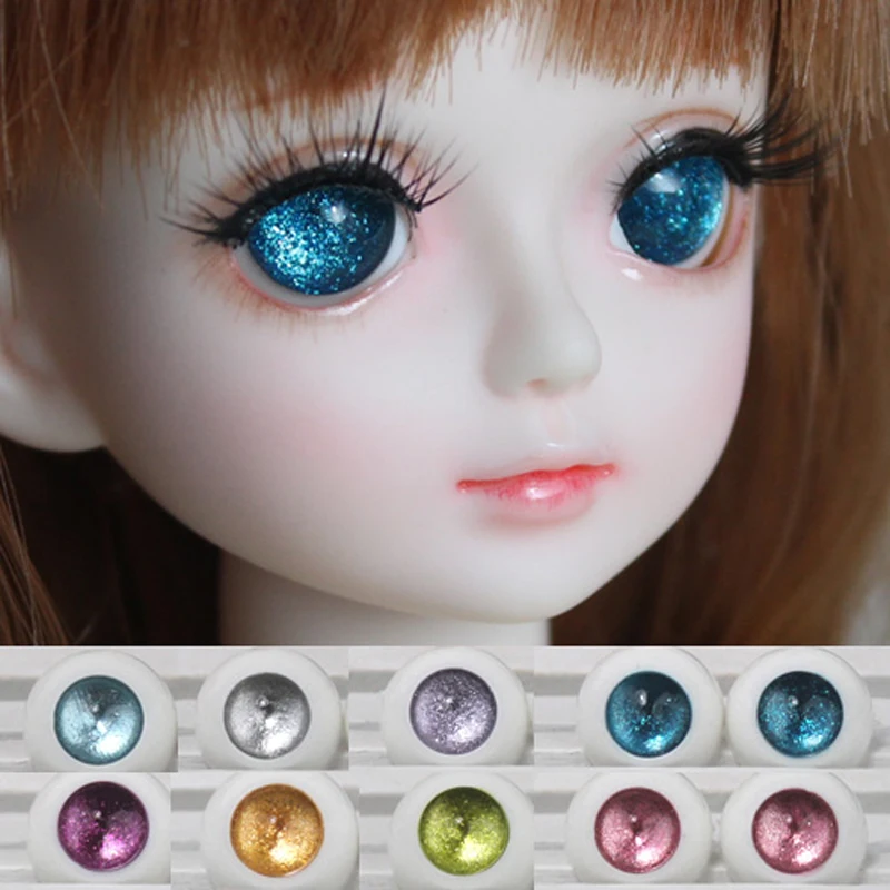 16mm Hand Made BJD Doll Eyes Pearlized Purple Acrylic Half Ball