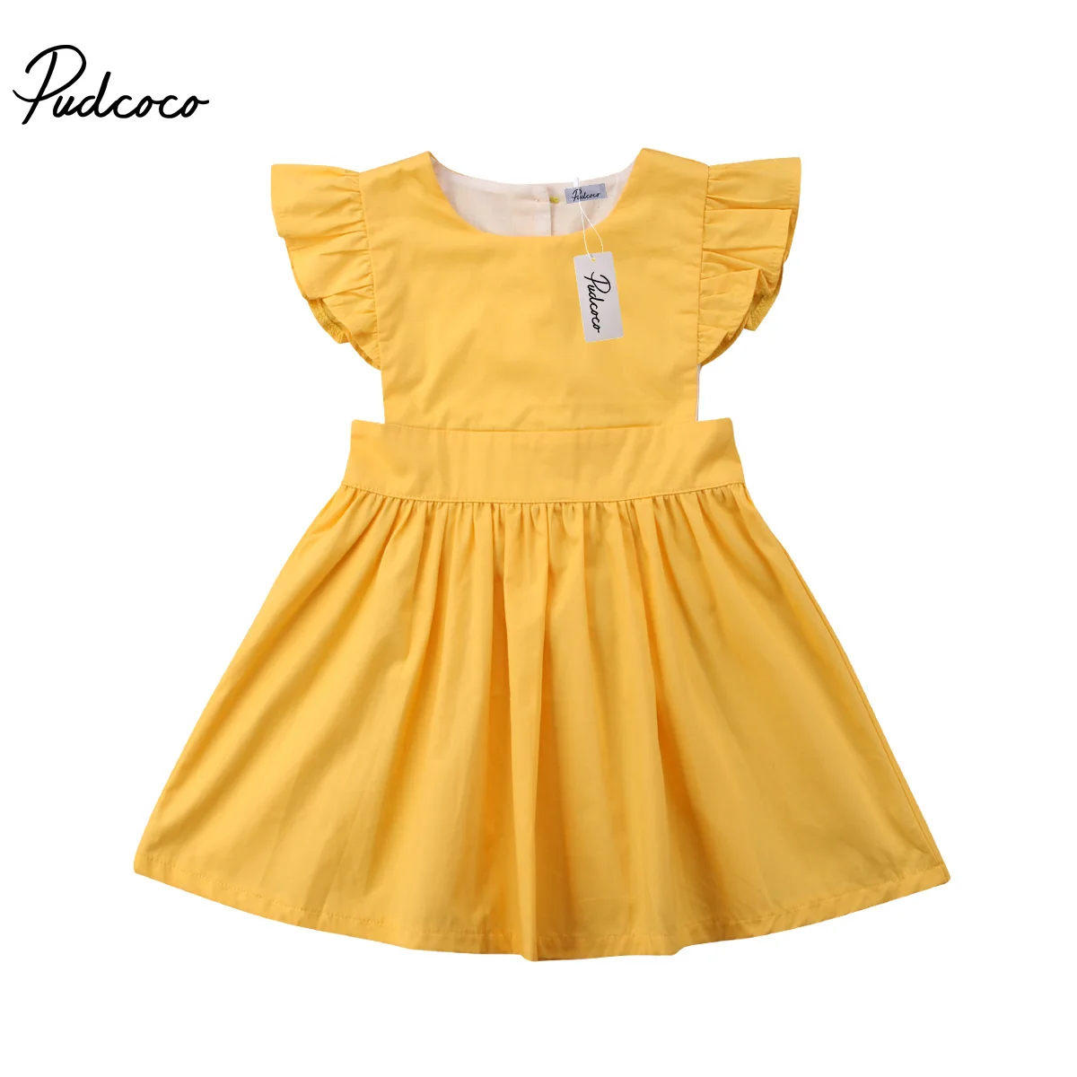 2018 Brand New Toddler Kids Baby Girl Summer Dress Fly Sleeve Solid Yellow Tutu Princess Party Dresses Sundress Ruffled Clothes
2018 Brand New Toddler Kids Baby Girl Summer Dress Fly Sleeve Solid Yellow Tutu Princess Party Dresses Sundress Ruffled Clothes
