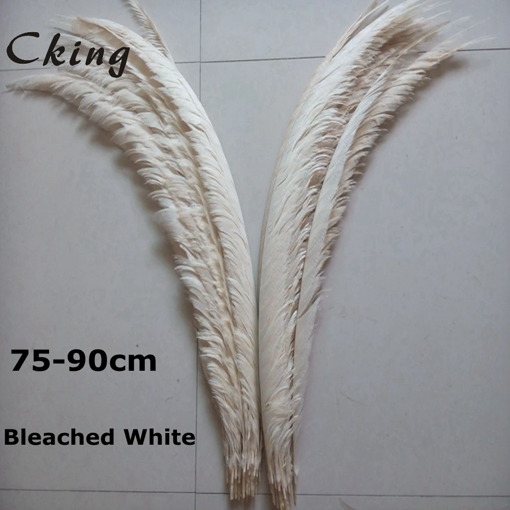 New arrival! 50 PCS 30-35 inch/ 75 -90 cm Bleached white pheasant zebra feathers, lady Amherst chicken tail feathers
New arrival! 50 PCS 30-35 inch/ 75 -90 cm Bleached white pheasant zebra feathers, lady Amherst chicken tail feathers