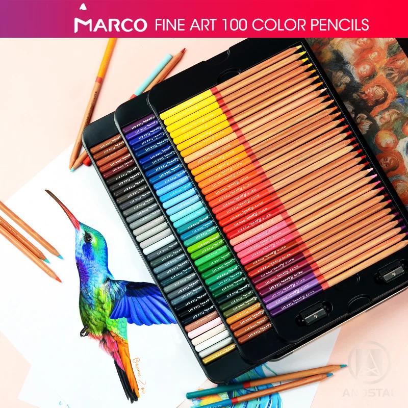 Andstal 24/36/48/72/100 Colors Marco Renoir Professional Fine Artist Oil Color Pencil Set drawing sketch Colour colored pencils
Andstal 24/36/48/72/100 Colors Marco Renoir Professional Fine Artist Oil Color Pencil Set drawing sketch Colour colored pencils