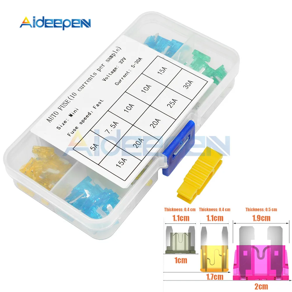 100PCS MINI SMALL MEDIUM Car Fuses 5A 7.5A 10A 15A 20A 25A 30A Amp with Box Clip Assortment Auto Blade Fuse Set For Car Truck
100PCS MINI SMALL MEDIUM Car Fuses 5A 7.5A 10A 15A 20A 25A 30A Amp with Box Clip Assortment Auto Blade Fuse Set For Car Truck
