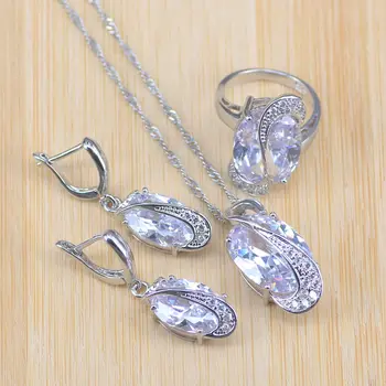 Risenj Many Colors Big Oval Cubic Zircon Silver color Jewelry Set For Women Earrings Rings Necklace Pendant Set
Risenj Many Colors Big Oval Cubic Zircon Silver color Jewelry Set For Women Earrings Rings Necklace Pendant Set
