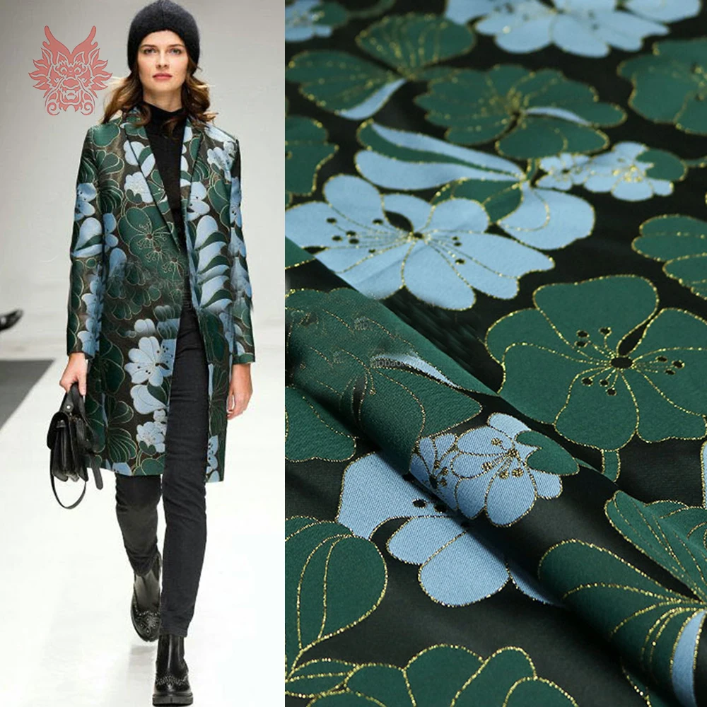 Green blue floral metallic jacquard brocade fabric for dress coat luxury gold thread embroidery tissu telas tecidos SP4641
Green blue floral metallic jacquard brocade fabric for dress coat luxury gold thread embroidery tissu telas tecidos SP4641